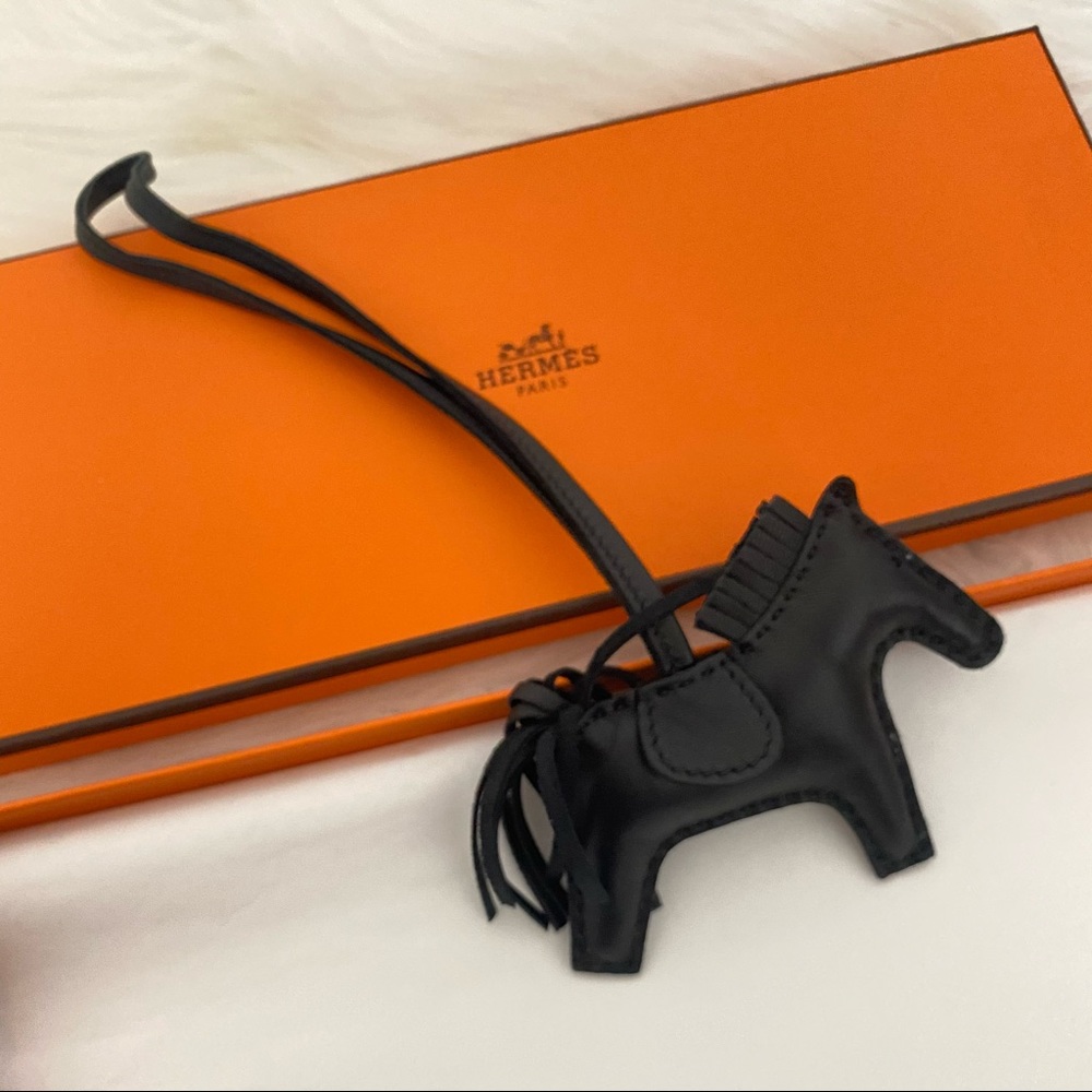HERMES Milo Lambskin SO BLACK Rodeo Bag Charm - Picture 8 of 9